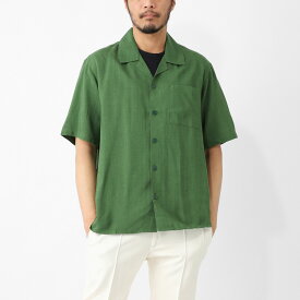 【アウトレット】アミ AMI 半袖シャツ 半袖オープンカラーシャツ グリーン メンズ 大きいサイズあり hsh203 vi0003 311 evergreen【返品送料無料】