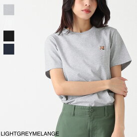 メゾンキツネ MAISON KITSUNE クルーネックTシャツ レディース lw00105kj0008 h120 lightgreymelange FOX HEAD PATCH REGULAR TEE SHIRT【返品送料無料】【ラッピング無料】[2024SS]