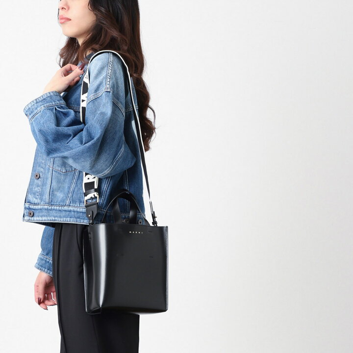 楽天市場】マルニ MARNI トートバッグ 3WAY ブラック レディース 