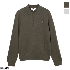 【アウトレット】メゾンキツネ MAISON KITSUNE ニット 長袖ポロシャツ lm00206kt1036 p360 khaki FOX HEAD PATCH POLO JUMPER【返品送料無料】
