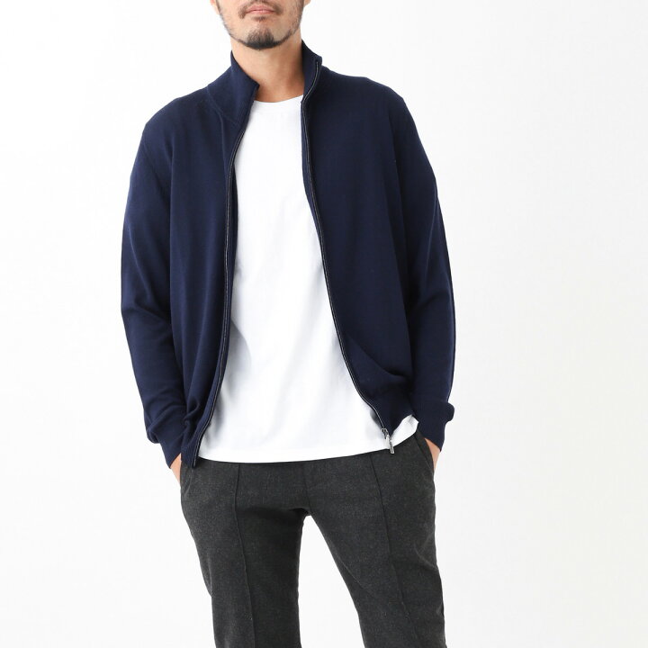 楽天市場】クルチアーニ Cruciani ジップカーディガン ブルー メンズ 