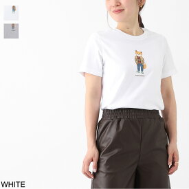 【アウトレット】『ネコポス対応(1点まで)』メゾンキツネ MAISON KITSUNE クルーネックTシャツ レディース lw00112kj0008 p100 white DRESSED FOX REGULAR TEE-SHIRT【返品送料無料】