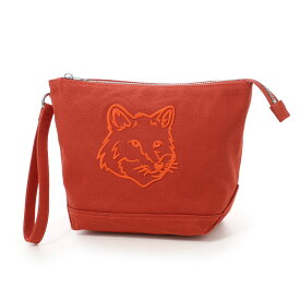 メゾンキツネ MAISON KITSUNE ポーチ レッド メンズ レディース lw05301ww0083 p669 burntred BOLD FOX HEAD ZIPPED POUCH【あす楽対応_関東】【返品送料無料】【ラッピング無料】[2023AW]