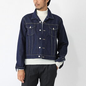 【アウトレット】メゾンキツネ MAISON KITSUNE デニムジャケット ブルー メンズ lm02104ww0081 p471 washedindigo TRUCKER DENIM JACKET【返品送料無料】