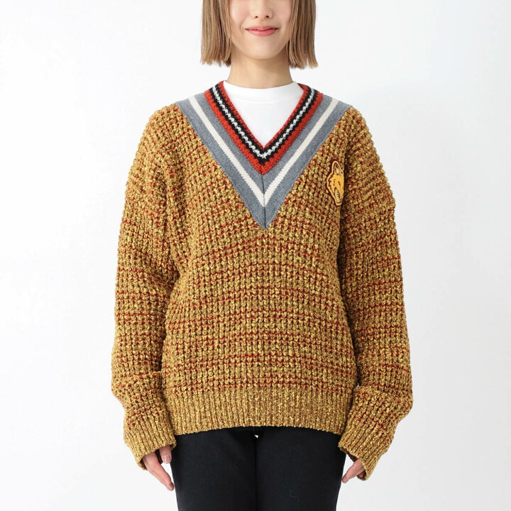 楽天市場】メゾンキツネ MAISON KITSUNE Vネック ニット イエロー 
