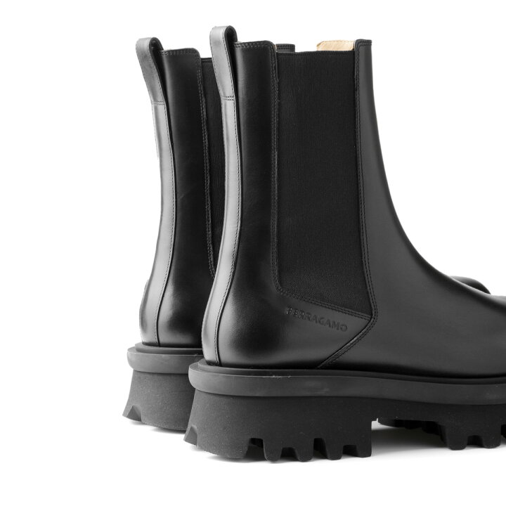 楽天市場】フェラガモ FERRAGAMO チェルシーブーツ ブラック メンズ 