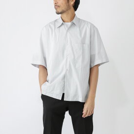 【アウトレット】スタジオ ニコルソン STUDIO NICHOLSON 半袖シャツ ホワイト メンズ pete snm 1033 white black PETE【返品送料無料】