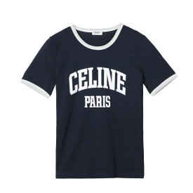 セリーヌ CELINE クルーネックTシャツ ブルー レディース 2x59j 671q 07ow T-SHIRT 70'S CELINE PARIS【返品送料無料】【ラッピング無料】[2024SS]