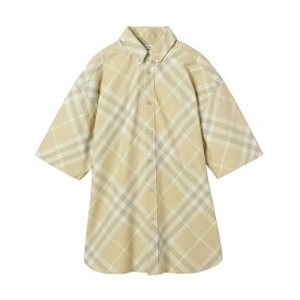 バーバリー BURBERRY 半袖シャツ ベージュ メンズ 8082478 flax ip check CHECK COTTON SHIRT SHORT SLEEVE【返品送料無料】【ラッピング無料】[2024SS]