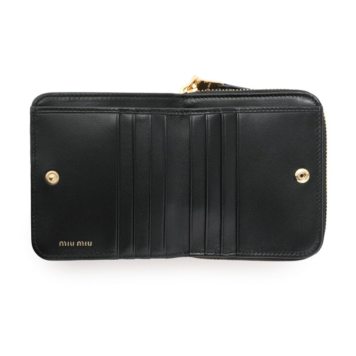 楽天市場】ミュウミュウ miu miu 2つ折り財布 小銭入れ付き ブラック  