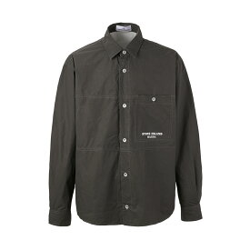 【12/10限定!当選確率1/2!MAX300%POINT BACK!※要エントリー】ストーンアイランド STONE ISLAND 長袖レギュラーカラーシャツ カジュアルシャツ グレー メンズ 8015109x3 v0065 109X3 STONE ISLAND MARINA PLATED COTTON CANVAS【返品送料無料】