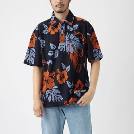 メゾンキツネ MAISON KITSUNE ポロシャツ ブルー メンズ mm00209km0127 o492 deepnavydesign JACQUARD OVERSIZE POLO IN TOWELLING【返品送料無料】