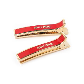 ミュウミュウ miu miu ヘアクリップ 2点セット バレッタ レッド レディース 5jf136 2f6t f0011【返品交換不可】