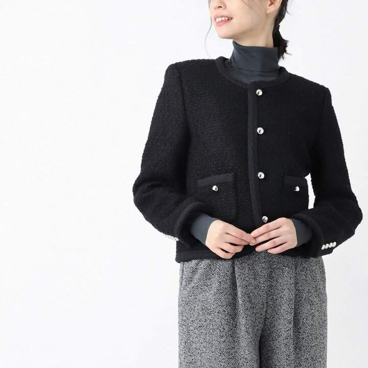 楽天市場】セリーヌ CELINE ツイードジャケット ブラック レディース  