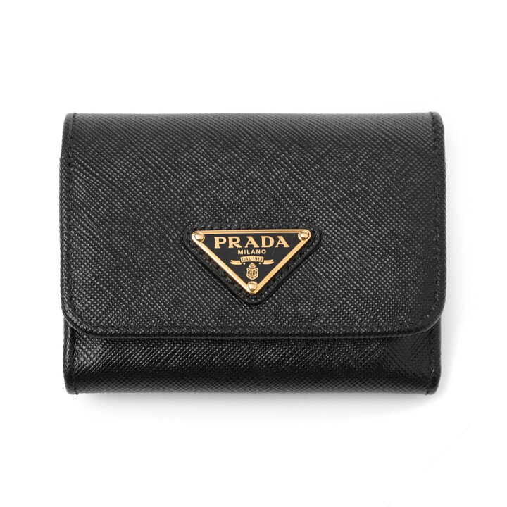 楽天市場】プラダ PRADA 3つ折り財布 小銭入れ付き ブラック  