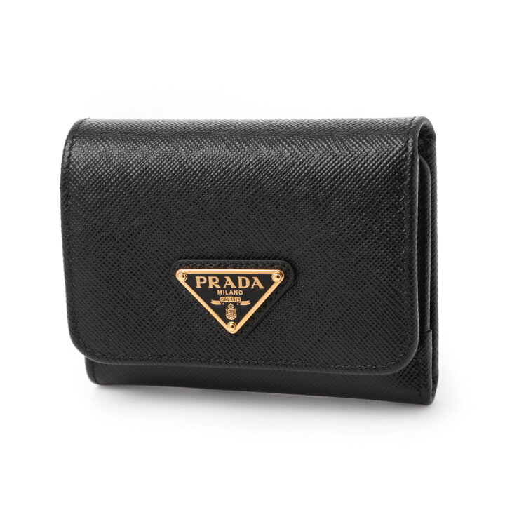 楽天市場】プラダ PRADA 3つ折り財布 小銭入れ付き ブラック  