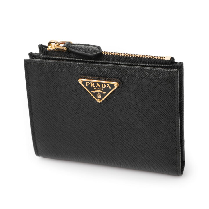 楽天市場】プラダ PRADA 2つ折り財布 小銭入れ付き ブラック 