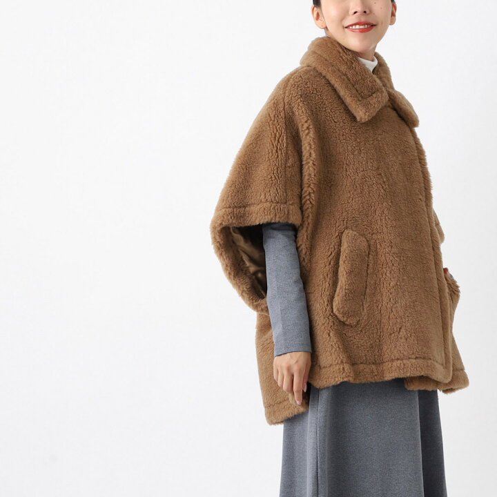 楽天市場】マックスマーラ Max Mara ケープ ポンチョ ブラウン