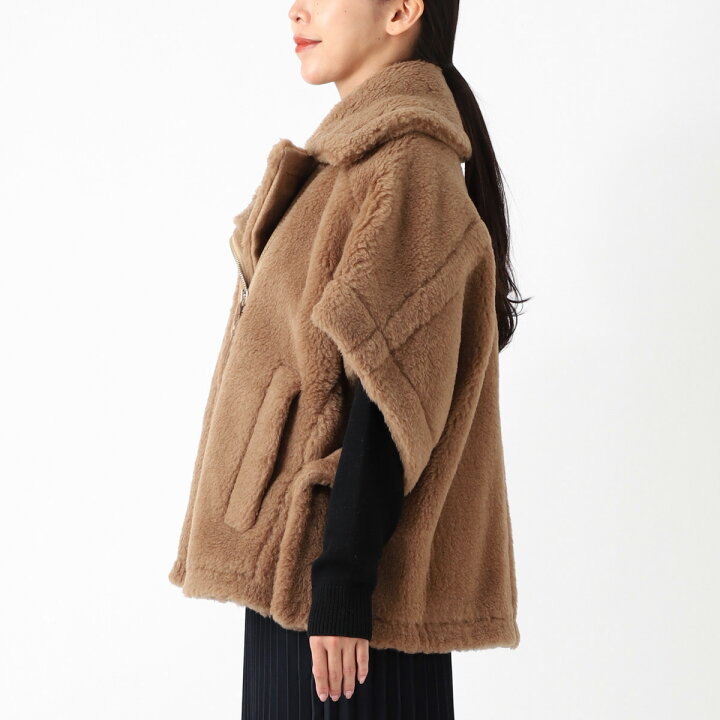 楽天市場】マックスマーラ Max Mara ケープ ポンチョ ブラウン 