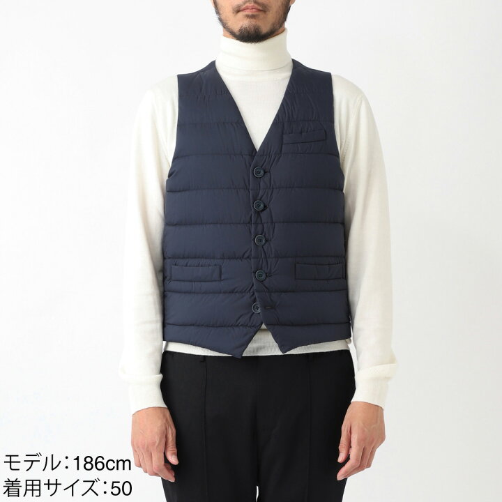 楽天市場】ヘルノ HERNO ダウンベスト ブルー メンズ 大きいサイズあり 