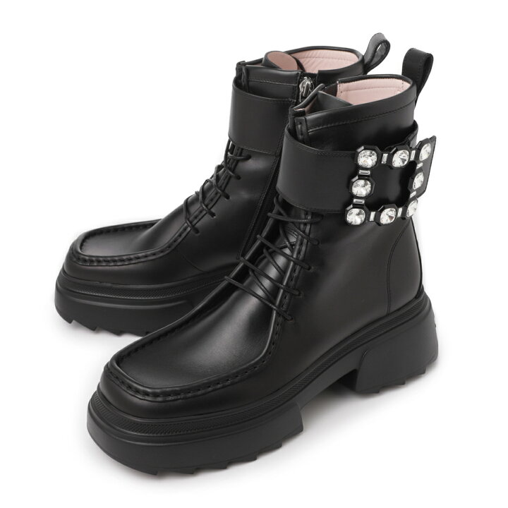 楽天市場】ロジェヴィヴィエ ROGER VIVIER アンクルブーツ ブラック 
