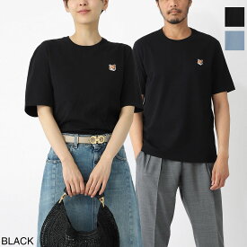 メゾンキツネ MAISON KITSUNE クルーネックTシャツ メンズ lm00104kj0008 p199 black FOX HEAD PATCH REGULAR TEE SHIRT【返品送料無料】