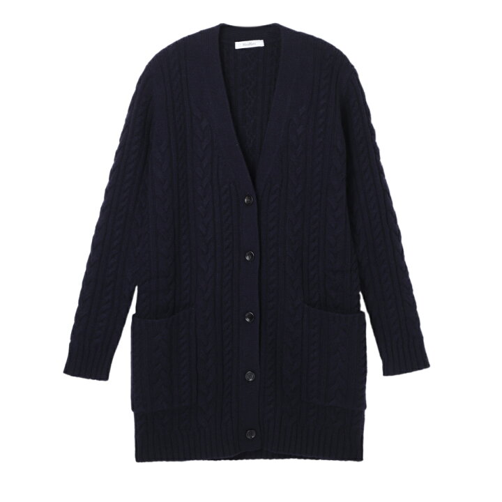 MaxMara ウールカーディガン Lサイズ アイボリー/ネイビー MaxMara 