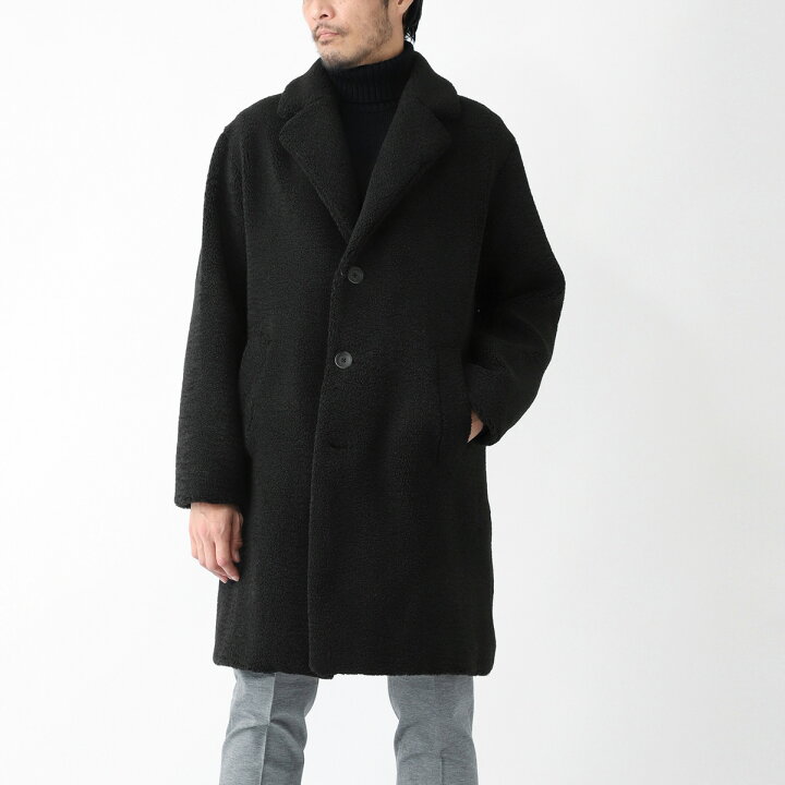 楽天市場】ヘルノ HERNO シングルコート ボアコート ブラック メンズ 