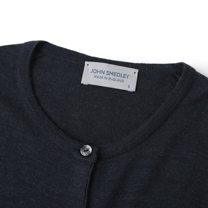 JOHN SMEDLEY メリノウール100 カーディガン グレー S 英国製 JOHN 