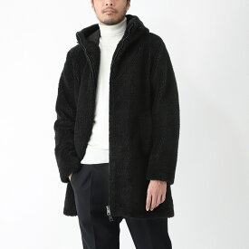 【アウトレット】ヘルノ HERNO フーデッドコート ボアコート ブラック メンズ 大きいサイズあり pa000151u 12536 9300【返品送料無料】