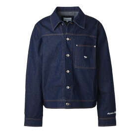【アウトレット】メゾンキツネ MAISON KITSUNE デニムジャケット ブルー メンズ mm02112ww0081 p470 indigo STRAIGHT DENIM JACKET【返品送料無料】