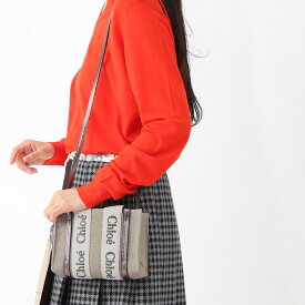 【アウトレット】クロエ Chloe トートバッグ 2WAY ショルダーバッグ グレー レディース chc25sp237o81 074 shinygrey WOODY MINI【返品送料無料】[2025SS]