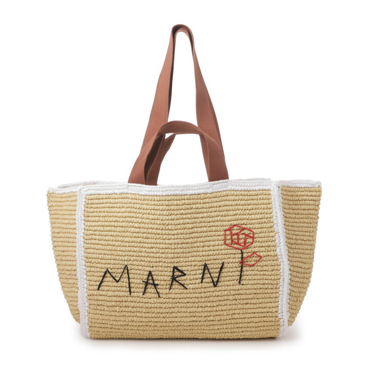楽天市場】マルニ MARNI トートバッグ 2WAY かごバッグ ベージュ 