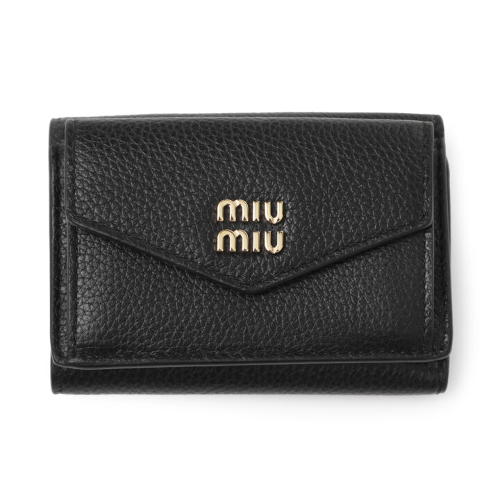 楽天市場】ミュウミュウ miu miu 3つ折り財布 小銭入れ付き ブラック 