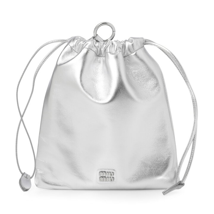 楽天市場】ミュウミュウ miu miu ポーチ ミニバッグチャーム シルバー 