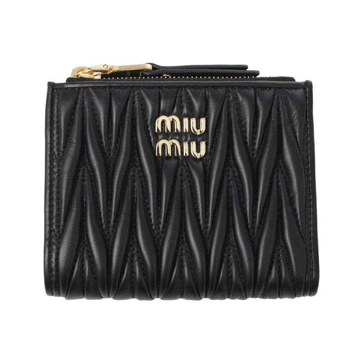 楽天市場】ミュウミュウ miu miu 2つ折り財布 小銭入れ付き ブラック  