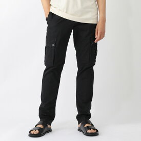 ストーンアイランド STONE ISLAND カーゴパンツ ブラック メンズ k1s153100303 s00wa v0129 3100303 BRUSHED ORGANIC COTTON CANVAS 'OLD' EFFECT【返品送料無料】