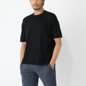 モンクレール MONCLER クルーネック半袖ニット ブラック メンズ 9c00011 m6329 999【返品送料無料】[2025SS]