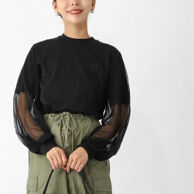 【アウトレット】モンクレール MONCLER クルーネック 長袖Tシャツ ブラック レディース 8d00005 89ayw 999【返品送料無料】[2025AW]