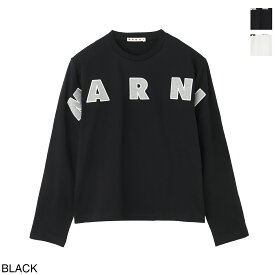 マルニ MARNI クルーネック 長袖Tシャツ KIDS キッズ ガールズ レディース m01263 m00rf 0m90d ロンT ロゴ【返品送料無料】