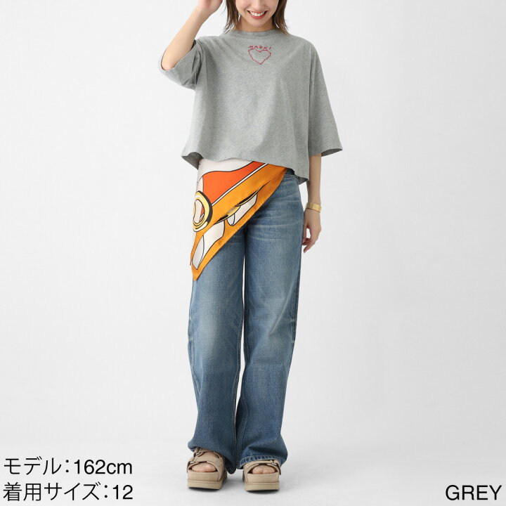 MARNI KIDS Tシャツ M01027 M00NE クロップド丈 半袖 （0M903/グレー 