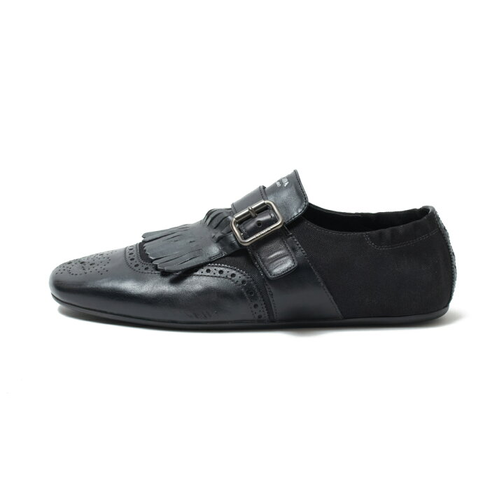 楽天市場】プラダ PRADA シングルモンクストラップ シューズ ブラック 