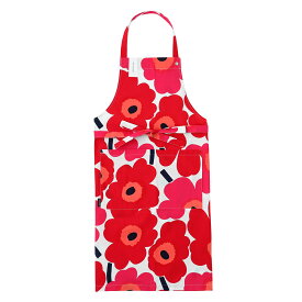 『ネコポス対応(1点まで)』【訳あり】【アウトレット】マリメッコ marimekko エプロン レッド PIENI UNIKKO【返品交換不可】