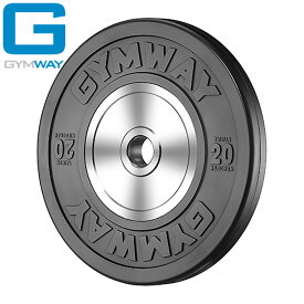 GYMWAY（ジムウェイ）薄型トレーニングバンパープレート　10kg～25kg　2枚セット　オリンピックシャフト用プレート　筋トレ　本格トレーニング　トレーニング器具　商用グレード