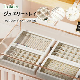 Lolalet 【楽天1位】ジュエリートレイ 蓋付き レイアウト変更可能 35穴 100枠 18フック 指輪 ピアス ネックレス 収納 ディスプレイ 店舗用 自宅用 アクセサリー整理 18本ネックレス・35ペアイアリング・100個リング収納可能 ディスプレイ 見せる収納