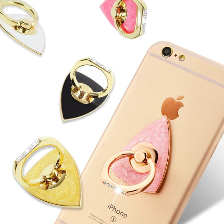 楽天市場 バンカーリング スマホリング ホールドリング かわいい おしゃれ 三角 ジェル風 ラインストーン 指輪 リング キラキラ ホールド 落下防止 スマートフォン 落下防止リング 大人 360度回転 スタンド Iphone Xperia Galaxy 大人かわいい Mbjスマホケース