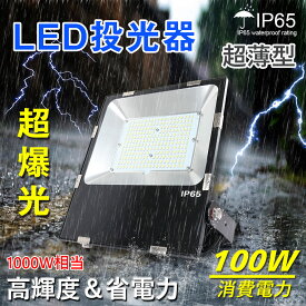 投光器 led投光器 100W 1000W相当 16000ml 昼白色 5000K 5mコード付 屋内屋外兼用 作業灯 工事用照明 倉庫照明 施設照明 ポータブル投光器 壁掛け照明 吊下げ led投光器 IP65防水 防塵 広角120度 ledライト 工場 ガレージ 駐車場 街灯 看板 集魚灯 作業灯 防犯 防災