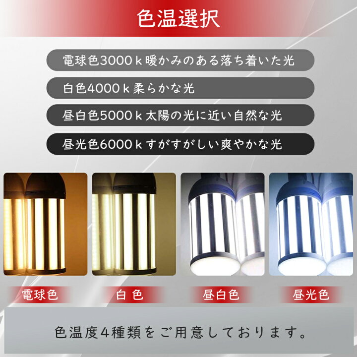 楽天市場】【特売10本】LEDコーンライト 38W 電球色 昼白色 昼光色 E39 