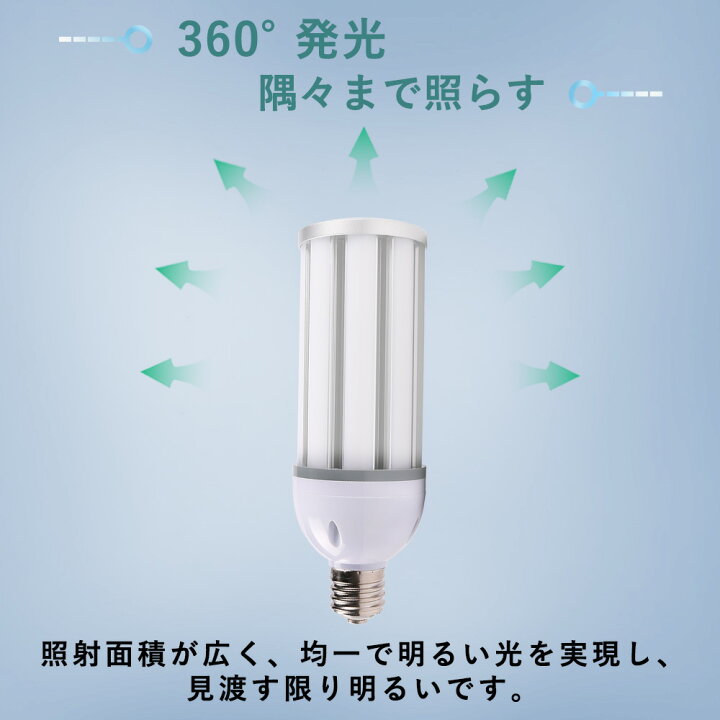 楽天市場】50個セット LED コーン型 水銀ランプ 380W相当 明るさ7600lm 