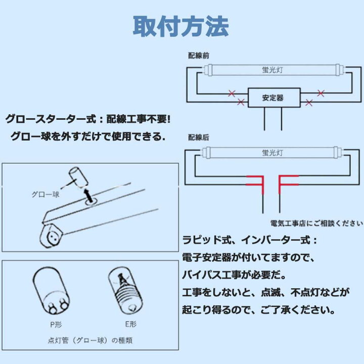 楽天市場】【100本セット】led蛍光灯 40w形 直管 グロー式工事不要 led 